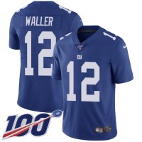 Nike New York Giants #12 Darren Waller Royal Blue Team Color Men's Stitched NFL 100th Season Vapor Untouchable Limited Jersey