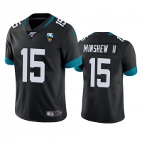 Nike Jacksonville Jaguars #15 Gardner Minshew II Black 25th Anniversary Vapor Limited Stitched NFL 100th Season Jersey