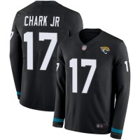 Nike Jacksonville Jaguars #17 DJ Chark Jr Black Team Color Men's Stitched NFL Limited Therma Long Sleeve Jersey