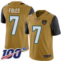 Nike Jacksonville Jaguars #7 Nick Foles Gold Men's Stitched NFL Limited Rush 100th Season Jersey