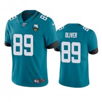 Nike Jacksonville Jaguars #89 Josh Oliver Teal 25th Anniversary Vapor Limited Stitched NFL 100th Season Jersey