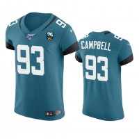 Jacksonville Jacksonville Jaguars #93 Calais Campbell Teal 25th Season Vapor Elite Stitched NFL Jersey