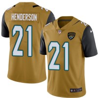 Nike Jacksonville Jaguars #21 C.J. Henderson Gold Men's Stitched NFL Limited Rush Jersey