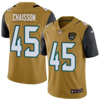 Nike Jacksonville Jaguars #45 K'Lavon Chaisson Gold Men's Stitched NFL Limited Rush Jersey