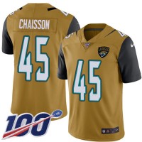 Nike Jacksonville Jaguars #45 K'Lavon Chaisson Gold Men's Stitched NFL Limited Rush 100th Season Jersey