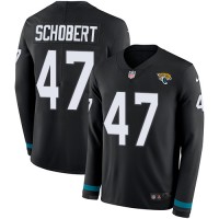 Nike Jacksonville Jaguars #47 Joe Schobert Black Team Color Men's Stitched NFL Limited Therma Long Sleeve Jersey