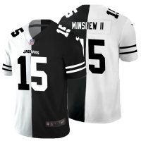 Jacksonville Jacksonville Jaguars #15 Gardner Minshew II Men's Black V White Peace Split Nike Vapor Untouchable Limited NFL Jersey