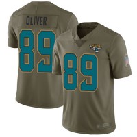 Nike Jacksonville Jaguars #89 Josh Oliver Olive Men's Stitched NFL Limited 2017 Salute To Service Jersey