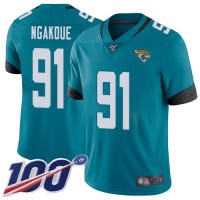 Nike Jacksonville Jaguars #91 Yannick Ngakoue Teal Green Alternate Men's Stitched NFL 100th Season Vapor Limited Jersey
