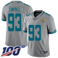 Nike Jacksonville Jaguars #93 Calais Campbell Silver Men's Stitched NFL Limited Inverted Legend 100th Season Jersey