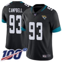 Nike Jacksonville Jaguars #93 Calais Campbell Black Team Color Men's Stitched NFL 100th Season Vapor Limited Jersey