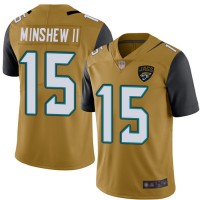Nike Jacksonville Jaguars #15 Gardner Minshew II Gold Men's Stitched NFL Limited Rush Jersey