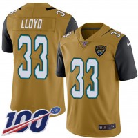 Nike Jacksonville Jaguars #33 Devin Lloyd Gold Men's Stitched NFL Limited Rush 100th Season Jersey