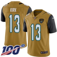 Nike Jacksonville Jaguars #13 Christian Kirk Gold Men's Stitched NFL Limited Rush 100th Season Jersey