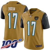 Nike Jacksonville Jaguars #17 Evan Engram Gold Men's Stitched NFL Limited Rush 100th Season Jersey