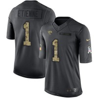 Nike Jacksonville Jaguars #1 Travis Etienne Black Men's Stitched NFL Limited 2016 Salute To Service Jersey