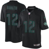 Nike New York Jets #12 Joe Namath Black Men's Stitched NFL Impact Limited Jersey