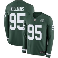Nike New York Jets #95 Quinnen Williams Green Team Color Men's Stitched NFL Limited Therma Long Sleeve Jersey