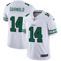 New York New York Jets #14 Sam Darnold Nike White Team Logo Vapor Limited NFL Jersey