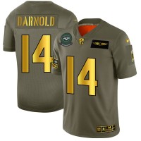 New York New York Jets #14 Sam Darnold NFL Men's Nike Olive Gold 2019 Salute to Service Limited Jersey