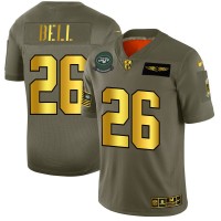 New York New York Jets #26 Le'Veon Bell NFL Men's Nike Olive Gold 2019 Salute to Service Limited Jersey