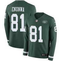 Nike New York Jets #81 Quincy Enunwa Green Team Color Men's Stitched NFL Limited Therma Long Sleeve Jersey