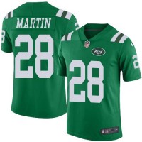 Nike New York Jets #28 Curtis Martin Green Men's Stitched NFL Elite Rush Jersey