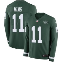 Nike New York Jets #11 Denzel Mim Green Team Color Men's Stitched NFL Limited Therma Long Sleeve Jersey