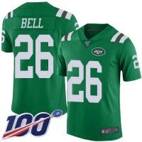 Nike New York Jets #26 Le'Veon Bell Green Men's Stitched NFL Limited Rush 100th Season Jersey