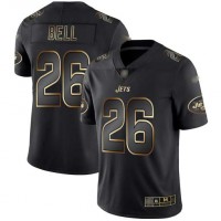Nike New York Jets #26 Le'Veon Bell Black/Gold Men's Stitched NFL Vapor Untouchable Limited Jersey