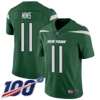 Nike New York Jets #11 Denzel Mim Green Team Color Men's Stitched NFL 100th Season Vapor Untouchable Limited Jersey