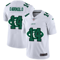 New York New York Jets #14 Sam Darnold White Men's Nike Team Logo Dual Overlap Limited NFL Jersey