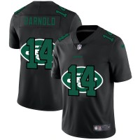 New York New York Jets #14 Sam Darnold Men's Nike Team Logo Dual Overlap Limited NFL Jersey Black