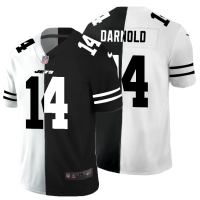 New York New York Jets #14 Sam Darnold Men's Black V White Peace Split Nike Vapor Untouchable Limited NFL Jersey