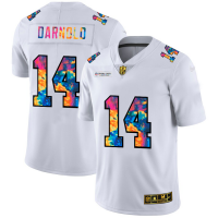 New York New York Jets #14 Sam Darnold Men's White Nike Multi-Color 2020 NFL Crucial Catch Limited NFL Jersey