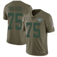 Nike New York Jets #75 Alijah Vera-Tucker Olive Men's Stitched NFL Limited 2017 Salute To Service Jersey