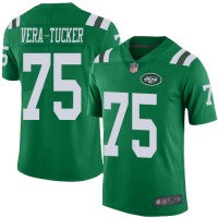 Nike New York Jets #75 Alijah Vera-Tucker Green Men's Stitched NFL Limited Rush Jersey