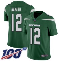 Nike New York Jets #12 Joe Namath Green Team Color Men's Stitched NFL 100th Season Vapor Limited Jersey