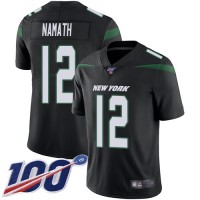 Nike New York Jets #12 Joe Namath Black Alternate Men's Stitched NFL 100th Season Vapor Limited Jersey