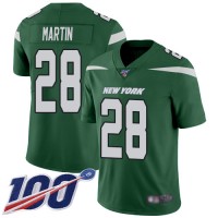 Nike New York Jets #28 Curtis Martin Green Team Color Men's Stitched NFL 100th Season Vapor Limited Jersey