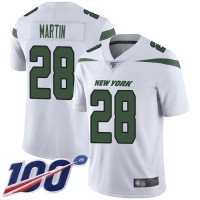 Nike New York Jets #28 Curtis Martin White Men's Stitched NFL 100th Season Vapor Limited Jersey