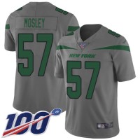 Nike New York Jets #57 C.J. Mosley Gray Men's Stitched NFL Limited Inverted Legend 100th Season Jersey