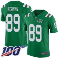 Nike New York Jets #89 Chris Herndon Green Men's Stitched NFL Limited Rush 100th Season Jersey