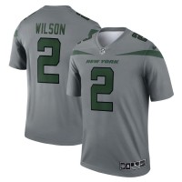 New York New York Jets #2 New York Jets Zach Wilson Nike Men's Gray Inverted Legend Jersey