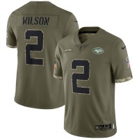 New York New York Jets #2 Zach Wilson Nike Men's 2022 Salute To Service Limited Jersey - Olive