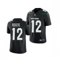 Nike New York Jets #12 Aaron Rodgers Black Alternate Men's Stitched NFL Vapor Untouchable Limited Jersey