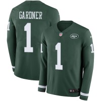 Nike New York Jets #1 Ahmad Sauce Gardner Green Team Color Men's Stitched NFL Limited Therma Long Sleeve Jersey