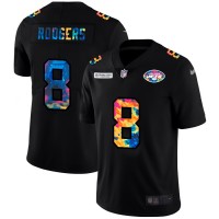 New York New York Jets #8 Aaron Rodgers Men's Nike Multi-Color Black 2020 NFL Crucial Catch Vapor Untouchable Limited Jersey