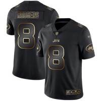 Nike New York Jets #8 Aaron Rodgers Black/Gold Men's Stitched NFL Vapor Untouchable Limited Jersey