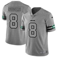 New York New York Jets #8 Aaron Rodgers Men's Nike Gray Gridiron II Vapor Untouchable Limited NFL Jersey